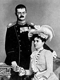 King Alexander I Obrenović of Serbia and Queen Draga ca. 1900