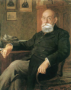 Stojan Novaković portrait by Uroš Predić