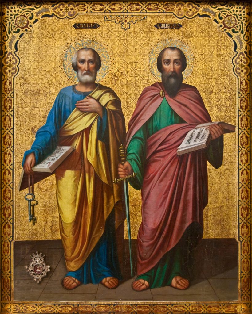 Ikona s chastitsey moshhey svyatyih apostolov Petra i Pavla 820x1024